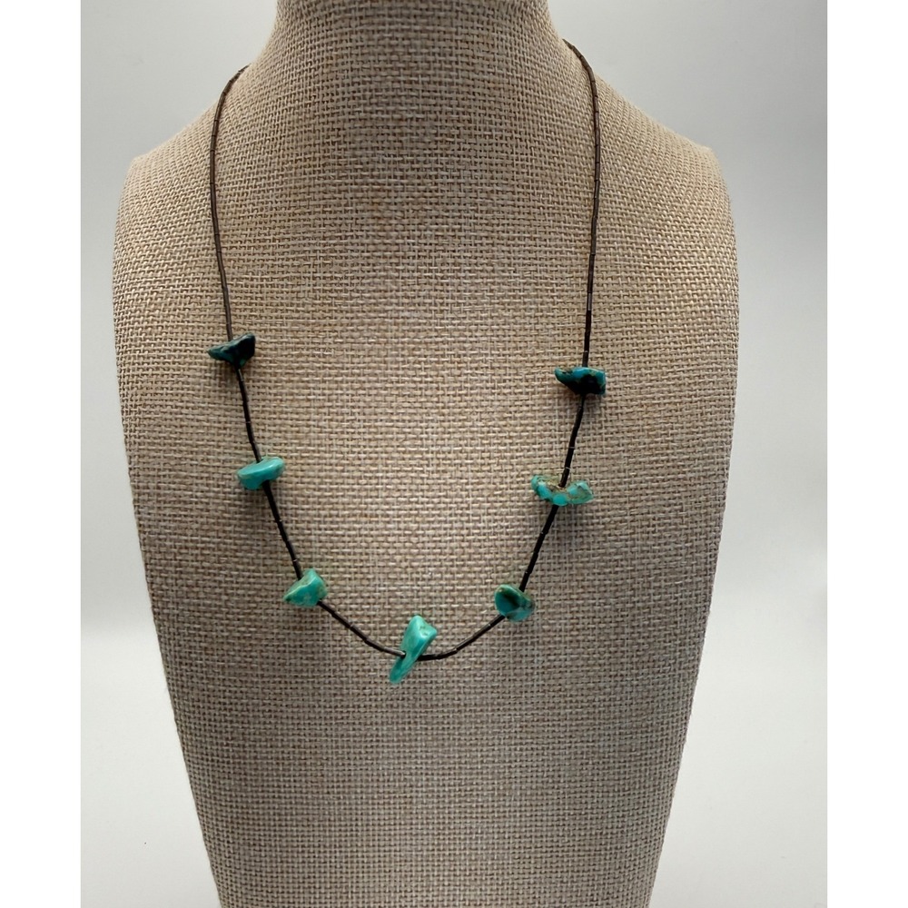 Turquoise Blue Liquid Silver Necklace Heishi  Southwestern Y2k 90s Grunge Skater